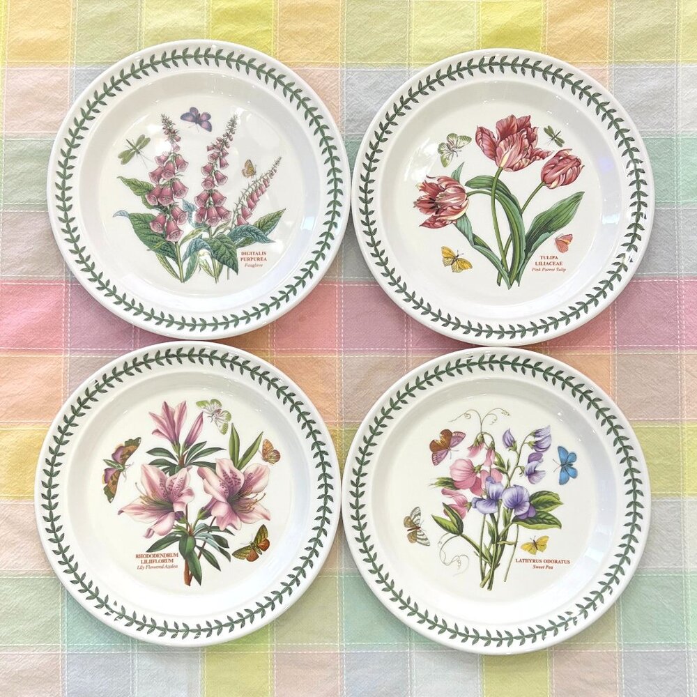 Portmeirion Botanic Garden Collection Set of 4 x 10.5" Full-Size Dinner Plates!